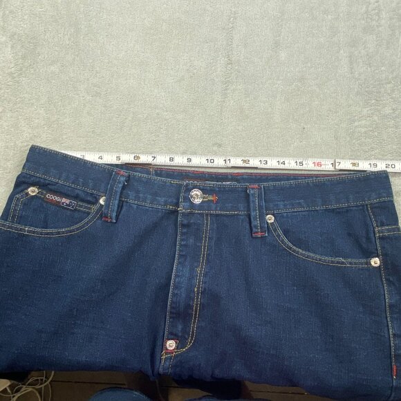 Coogi Australia Est.1969 Shorts Mens 38 Blue Denim Cotton Frayed Hem Hip Hop - Picture 3 of 9